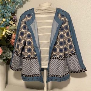 Multiples Light Blue Denim Grommet Bolero Jacket